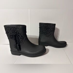 Jessica Simpson black ankle waterproof rain boots women size 9 M